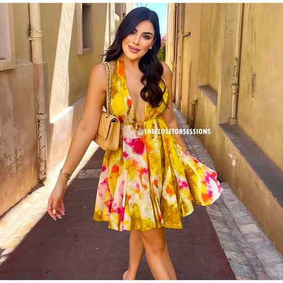 ZARA Blogger Fave!!! Yellow Halter Mini Dress NWT – LAST ONE! 🌞 - Picture 2 of 16